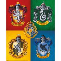 Poster Harry Potter Colourful Crests 40x50cm