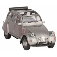 Schaalmodel Citroen 2CV zilver open dak 1:36   -