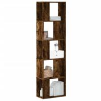 Boekenkast 5-laags 45x23,5x162,5 cm bewerkt hout gerookt eiken