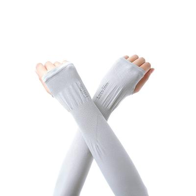 Lange ijs zijde zonnebrandcrème mouwen fietsen rijden Outdoor UV arm Oversleeve lengte: 38cm (grijs)
