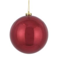 1x Grote kunststof kerstballen donkerrood 15 cm - thumbnail