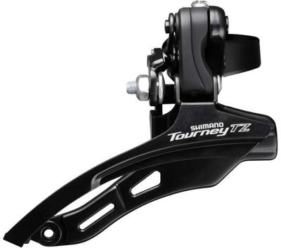 Voorderailleur 6/7-speed Shimano Tourney TZ FD-TZ500 down swing/top pull - hoge klem ø28,6 mm - 42T - Zwart/Zilver