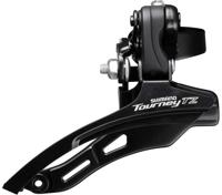 Voorderailleur 6/7-speed Shimano Tourney TZ FD-TZ500 down swing/top pull - hoge klem ø28,6 mm - 42T - Zwart/Zilver