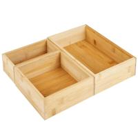 HI Kast/lade/make-up sorteer organizers - bamboe/hout - 3x stuks - 3 verschillende maten