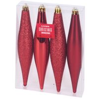 8x Kerstboomversiering rode pegels kersthangers kunststof 15 cm