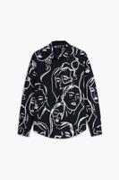 Overhemd met gezichtenprint - BLACK - L