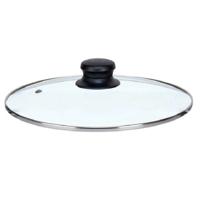 Universele pannendeksel voor pannen van 22,5 cm - glas - stoomgaatje - D22.5 x H6 cm