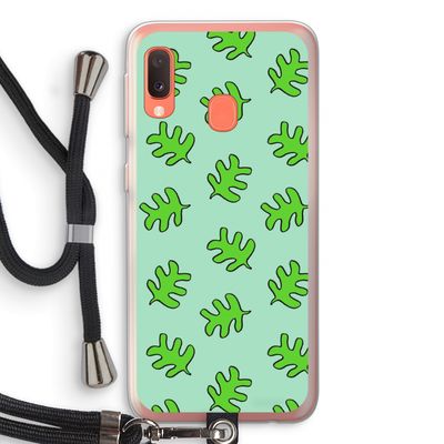 Groene blaadjes: Samsung Galaxy A20e Transparant Hoesje met koord