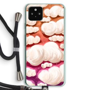 Katoen Wolken: Pixel 5a 5G Transparant Hoesje met koord