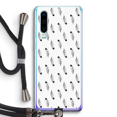 Pluimen: Huawei P30 Transparant Hoesje met koord