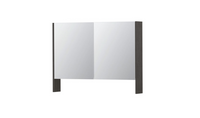 INK SPK3 spiegelkast met 2 dubbel gespiegelde deuren, open planchet, stopcontact en schakelaar 100 x 14 x 74 cm, oer grijs - thumbnail