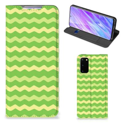 Samsung Galaxy S20 | Hoesje met Magneet | Waves Green