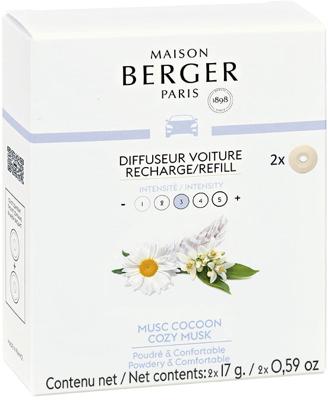 Maison Berger Navulling - voor Autoparfum - Musc Cocoon - 2 stuks