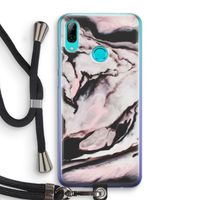 Roze stroom: Huawei P Smart (2019) Transparant Hoesje met koord