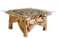 Salontafel RIVERSIDE 80cm teakhout zonder glasplaat - 43199-1