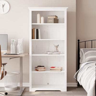 Boekenkast 5-laags BODO 82x40x173 cm massief grenenhout wit