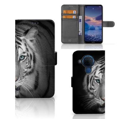 Nokia 5.4 | Telefoonhoesje | Met pasjeshouder | Tijger