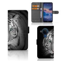 Nokia 5.4 | Telefoonhoesje | Met pasjeshouder | Tijger