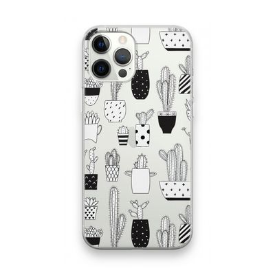 Cactusmotief: iPhone 12 Pro Max Transparant Hoesje