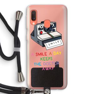 Smile: Samsung Galaxy A20e Transparant Hoesje met koord
