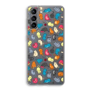 Kleurrijke katten: Samsung Galaxy S21 Transparant Hoesje