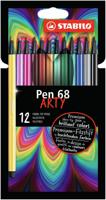 STABILO Pen 68 ARTY viltstift Medium Meerkleurig 12 stuk(s)