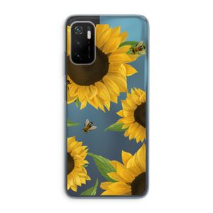 Sunflower and bees: Xiaomi Poco M3 Pro 5G Transparant Hoesje
