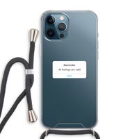 Reminder: iPhone 12 Pro Max Transparant Hoesje met koord