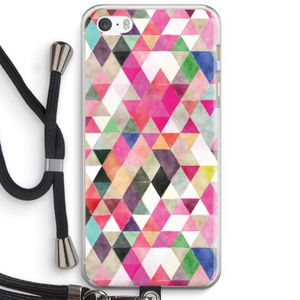 Gekleurde driehoekjes: iPhone 5 / 5S / SE Transparant Hoesje met koord