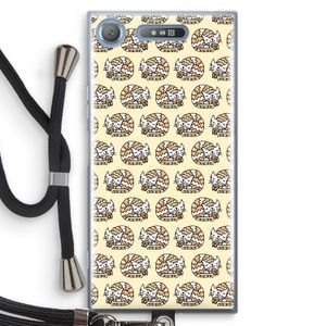 Slapende poes: Sony Xperia XZ1 Transparant Hoesje met koord