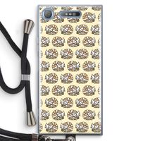 Slapende poes: Sony Xperia XZ1 Transparant Hoesje met koord