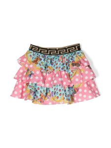 Versace Kids jupe Butterflies à volants - Rose