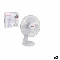 Tafelventilator Basic Home Wit 35 W 30 cm (2 Stuks) - thumbnail