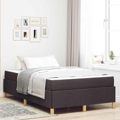 Boxspring bed met matras Donkerbruin en Wit 120 x 190 cm Stof