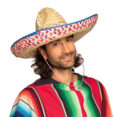 Carnaval verkleed Sombrero hoed Fiesta - naturel - volwassenen - polyester - Luxe uitvoering