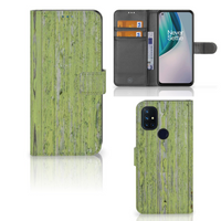 OnePlus Nord N10 Book Style Case Green Wood