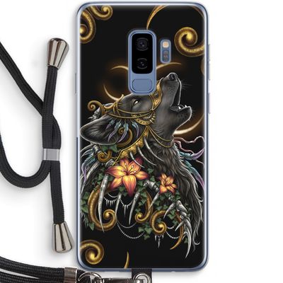 Huilende Wolf: Samsung Galaxy S9 Plus Transparant Hoesje met koord
