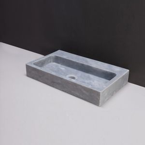 Wastafel Forzalaqua Taranto Cloudy Marmer Gezoet 50x30x8 cm Lichtblauw Zonder Kraangat