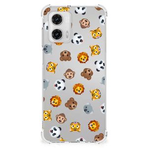 Doorzichtige Silicone Hoesje voor Motorola Moto G73 Dieren Emojis