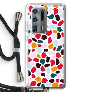 Colored Giraffe: Huawei P40 Pro Plus Transparant Hoesje met koord