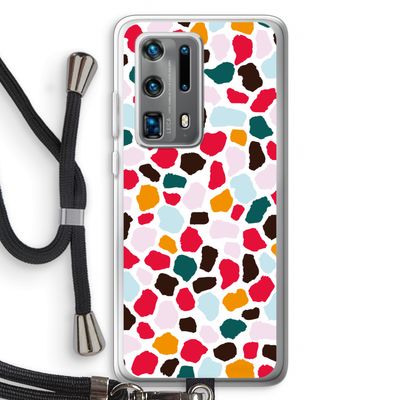 Colored Giraffe: Huawei P40 Pro Plus Transparant Hoesje met koord