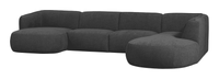 WOOOD Lounge U-bank 'Polly' Rechts, Woven, kleur Grijs