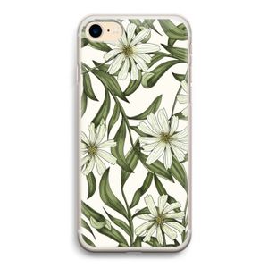 Wit bloemenpatroon: iPhone 7 Transparant Hoesje