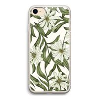 Wit bloemenpatroon: iPhone 7 Transparant Hoesje