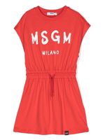 MSGM Kids robe à logo imprimé - Rouge