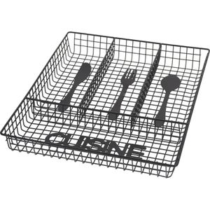 Zwarte inzet bestekbak van metaal 32 cm