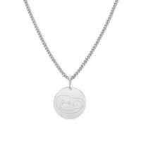 Gepersonaliseerde echo lijntekening ketting - Stainless steel - 13 mm - Zilver