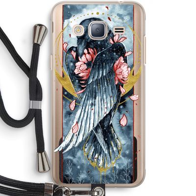 Golden Raven: Samsung Galaxy J3 (2016) Transparant Hoesje met koord