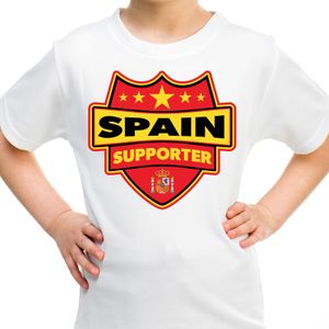 Spanje / Spain schild supporter t-shirt wit voor kinderen