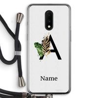 Charcoal Flora: OnePlus 7 Transparant Hoesje met koord